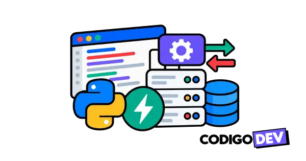 Ilustración de una API REST rápida construida con FastAPI y Python