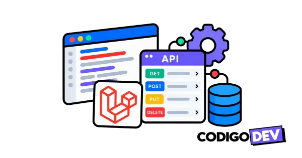 Ilustración de una API REST construida con Laravel
