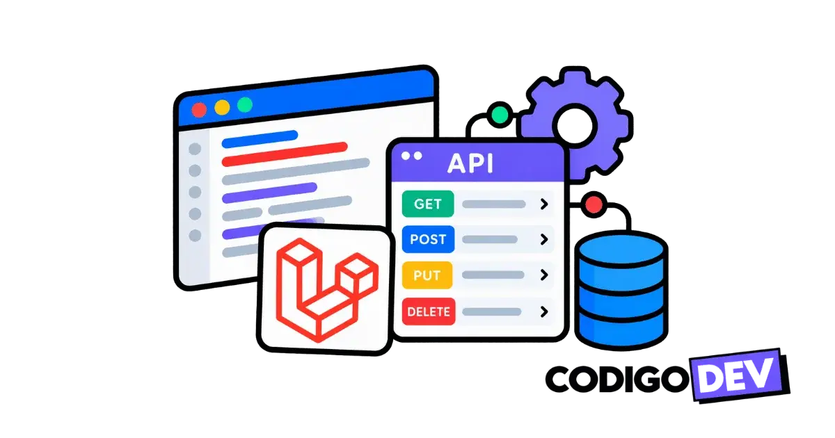 Ilustración de una API REST construida con Laravel